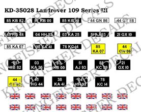 Landrover 109 Series III Number Plates